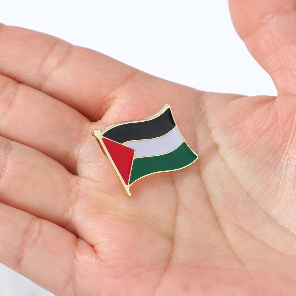 Portachiavi Con Badge Bandiera Palestina – Diametro 55 Mm, Stampato In UK, Anello Portachiavi Metallico Rimovibile